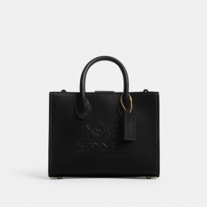 Coach Ace Tote Bag 17 Calf Leather/Brass/Black | COH865231