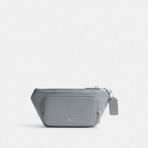 Coach Belt Bag With Signature Canvas Interior Detail Grey Blue | COH866670
