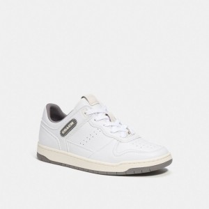 Coach C201 Low Top Sneaker Optic White/Heather Grey | COH865825