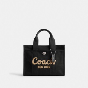 Coach Cargo Tote Bag 26 Canvas/Silver/Black | COH865094