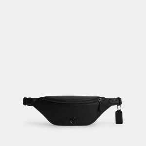 Coach Charter Belt Bag 7 Polished Pebble Leather/Black | COH866690