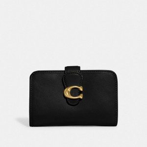 Coach Tabby Medium Wallet Smooth Leather/Brass/Black | COH865552