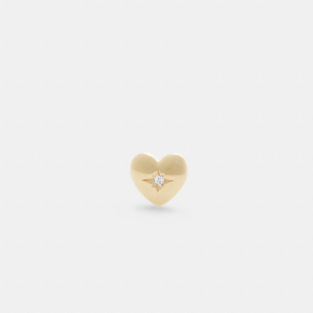 Coach 14 K Gold Heart Single Stud Earring Gold | COH866105