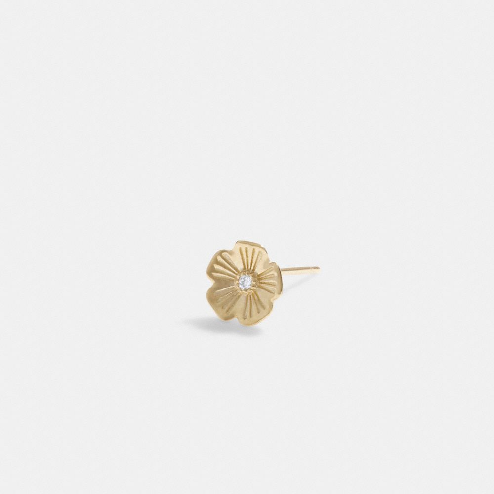 Coach 14 K Gold Tea Rose Single Stud Earring Gold | COH866101