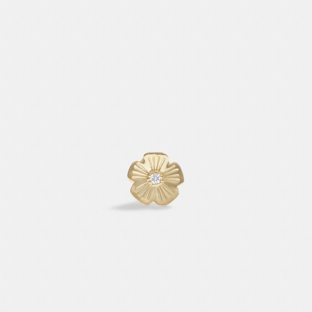 Coach 14 K Gold Tea Rose Single Stud Earring Gold | COH866101