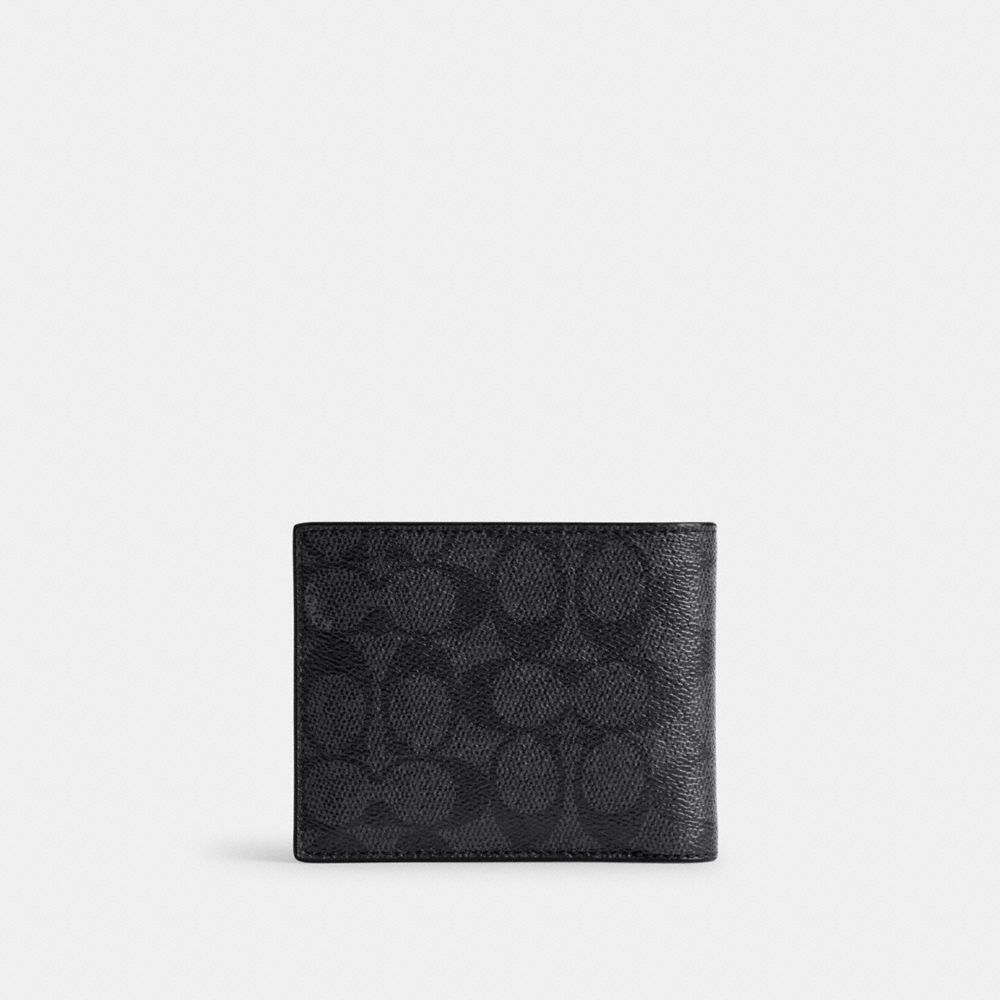 Coach 3 In 1 Wallet In Signature Canvas With Graphic Signature Coated Canvas/Leather/Charcoal Multi | COH866724
