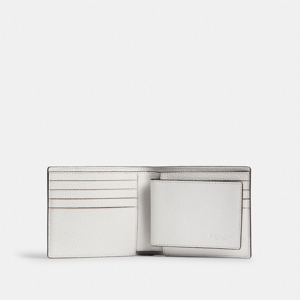 Coach 3 In 1 Wallet With Graphic Polished Pebble Leather/Chalk Multi | COH866723