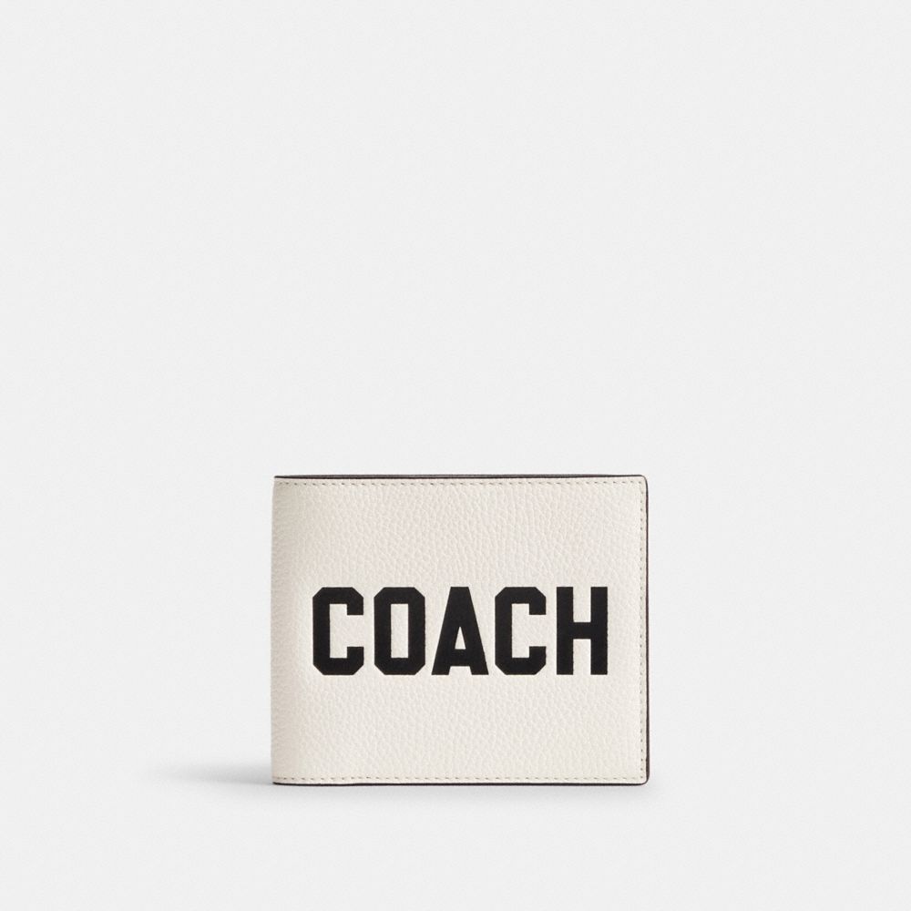 Coach 3 In 1 Wallet With Graphic Polished Pebble Leather/Chalk Multi | COH866723