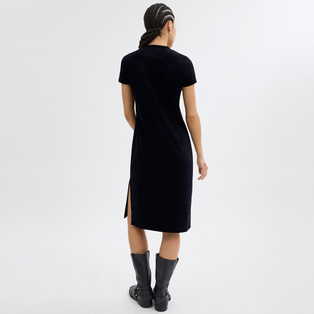 Coach 90's T Shirt Dress In Organic Cotton Navy | COH866070