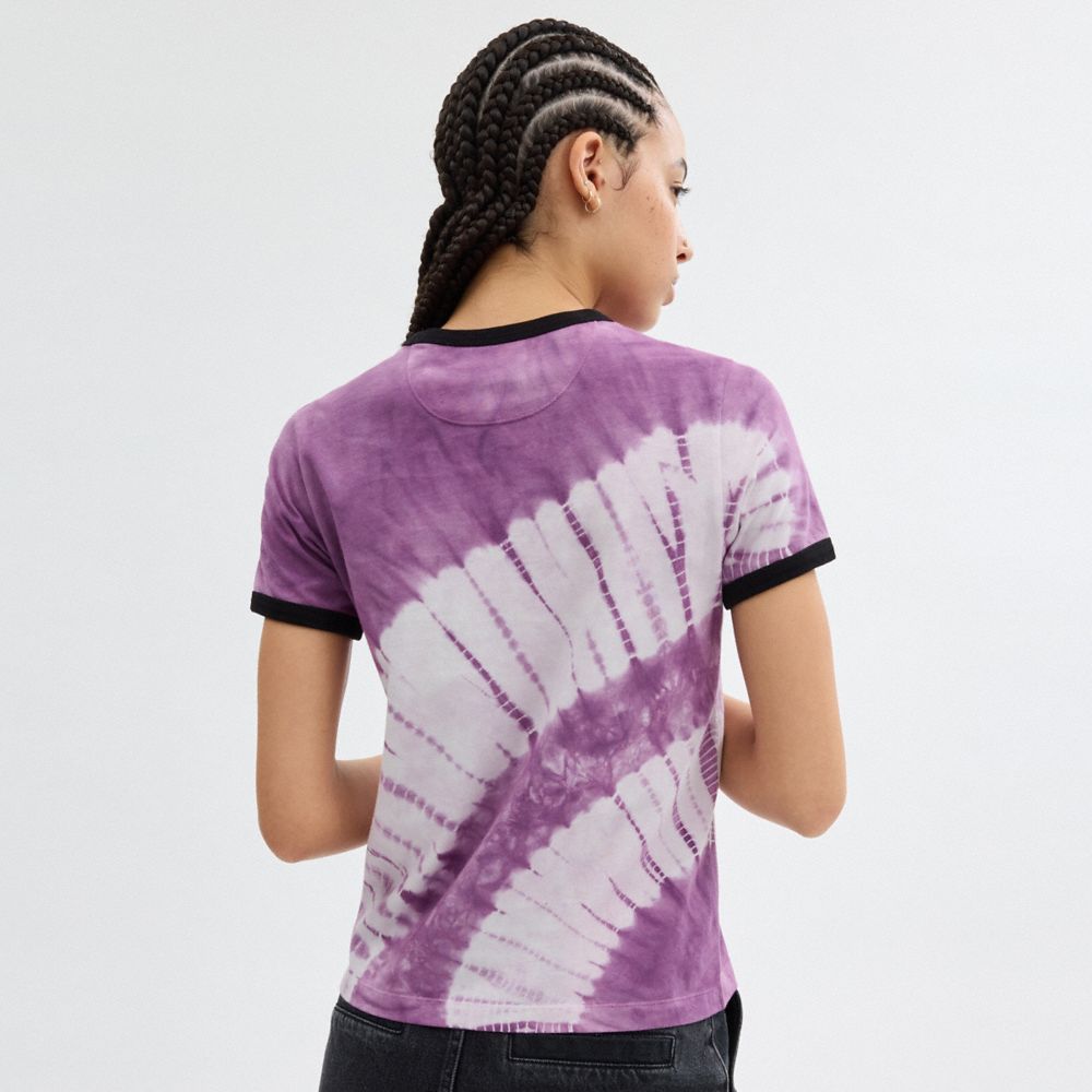 Coach 90's Tie Dye T Shirt In Organic Cotton Purple Multi | COH866010