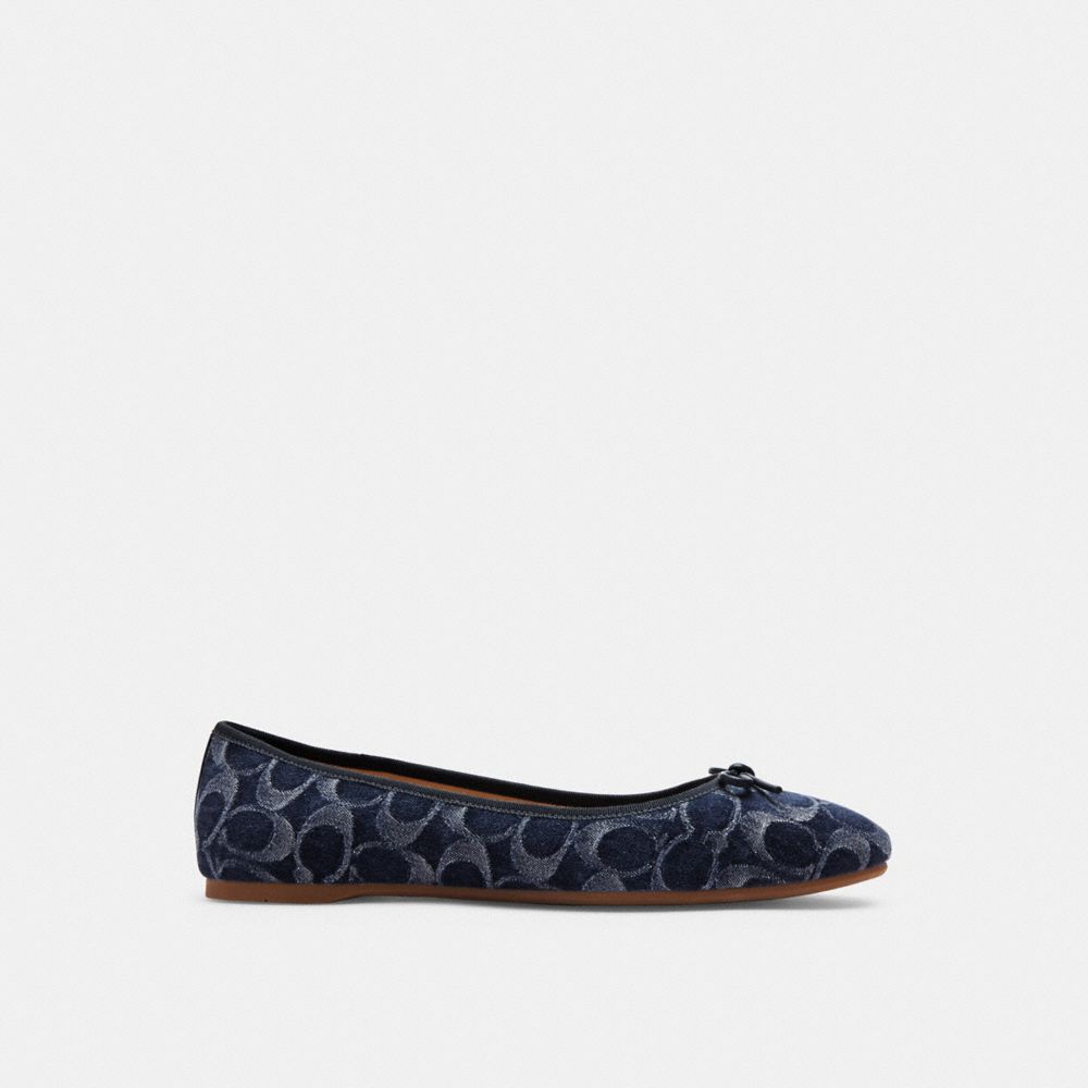 Coach Abigail Flat In Signature Denim Blue Denim | COH865793