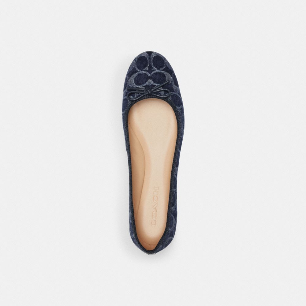 Coach Abigail Flat In Signature Denim Blue Denim | COH865793