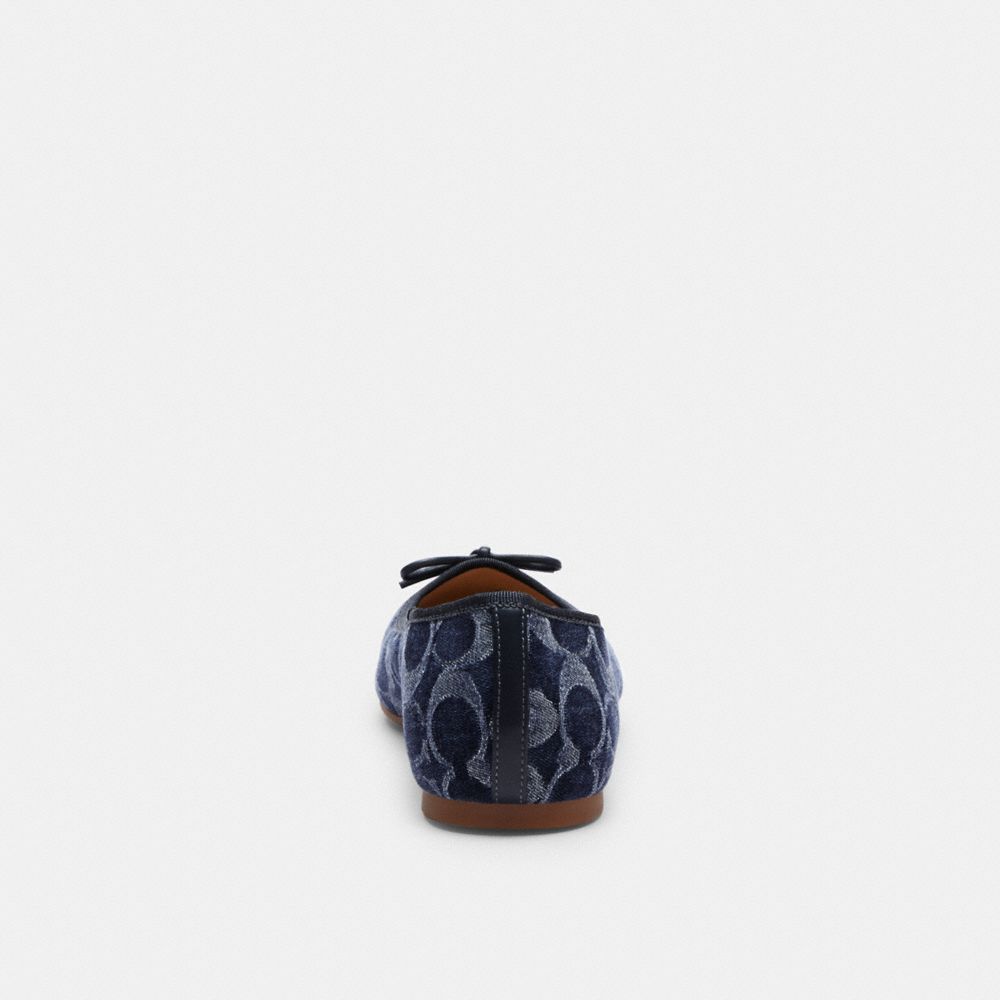 Coach Abigail Flat In Signature Denim Blue Denim | COH865793