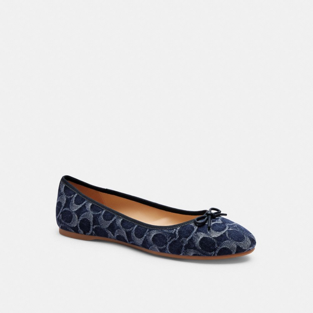 Coach Abigail Flat In Signature Denim Blue Denim | COH865793