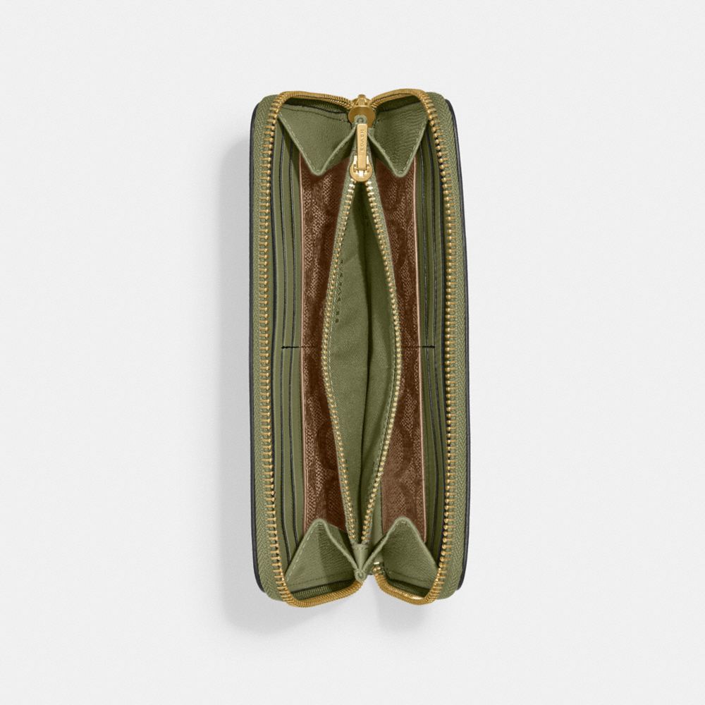 Coach Accordion Wallet With Signature Canvas Interior Moss | COH866728