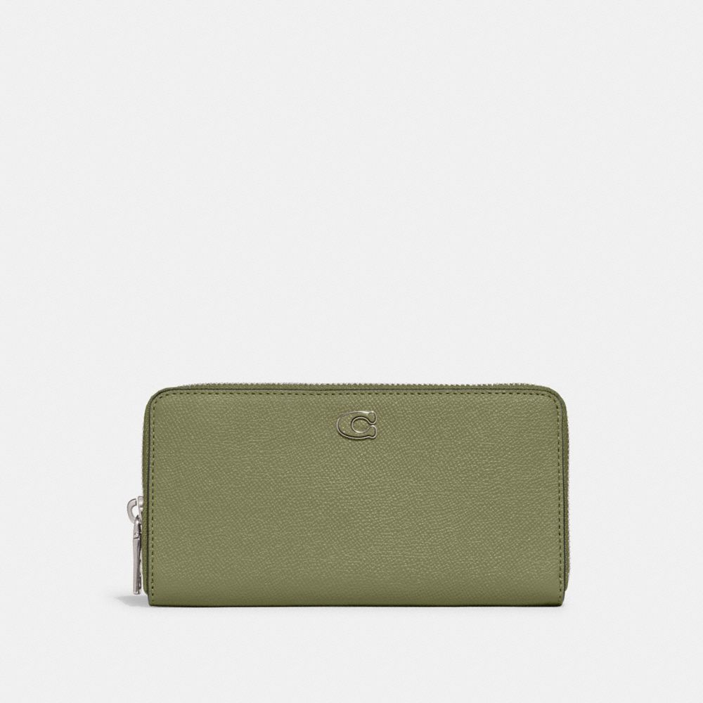 Coach Accordion Wallet With Signature Canvas Interior Moss | COH866728