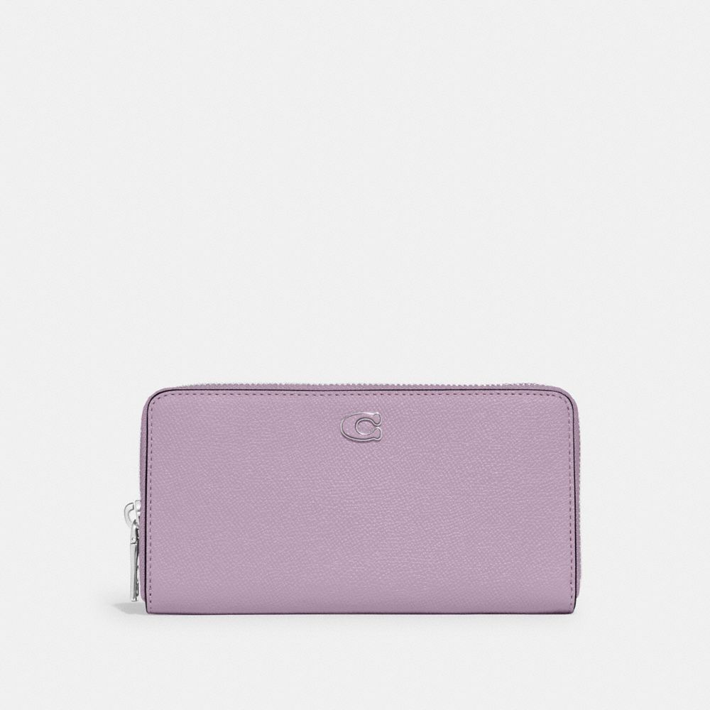 Coach Accordion Wallet With Signature Canvas Interior Soft Purple | COH865493