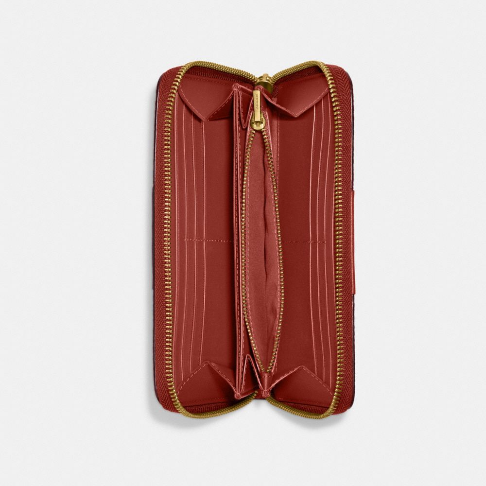 Coach Accordion Zip Wallet In Colorblock Signature Canvas Canvas/Brass/Tan/Rust | COH865518