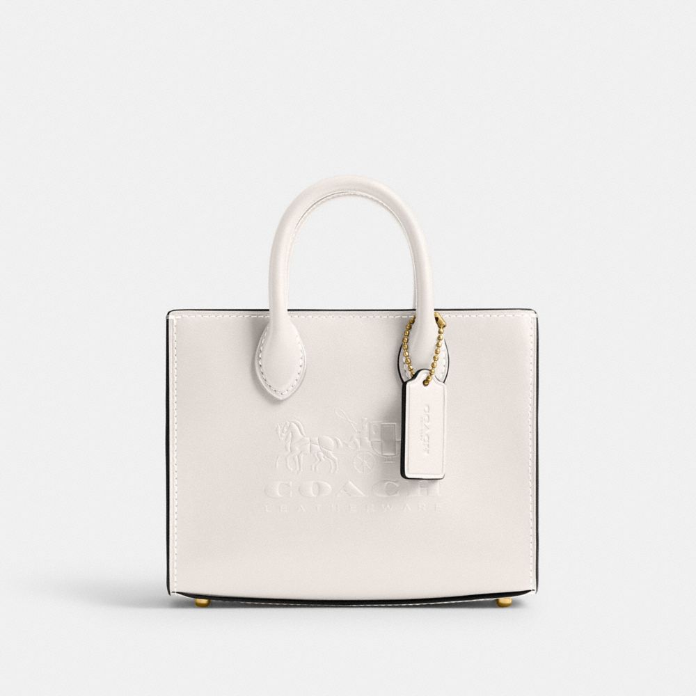 Coach Ace Tote Bag 17 Calf Leather/Brass/Chalk | COH865201