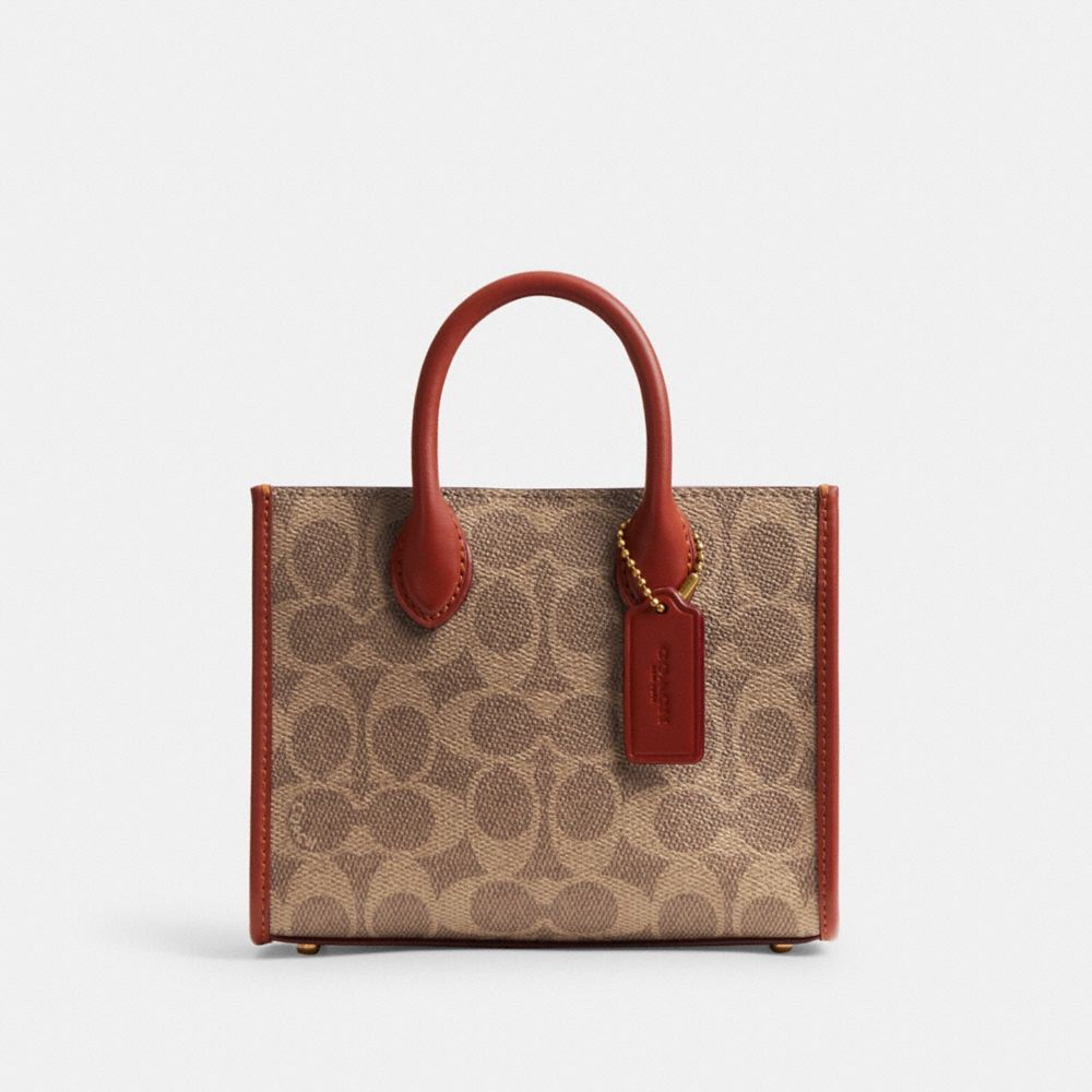 Coach Ace Tote Bag 17 In Signature Canvas Coated Canvas/Brass/Tan/Rust | COH865334