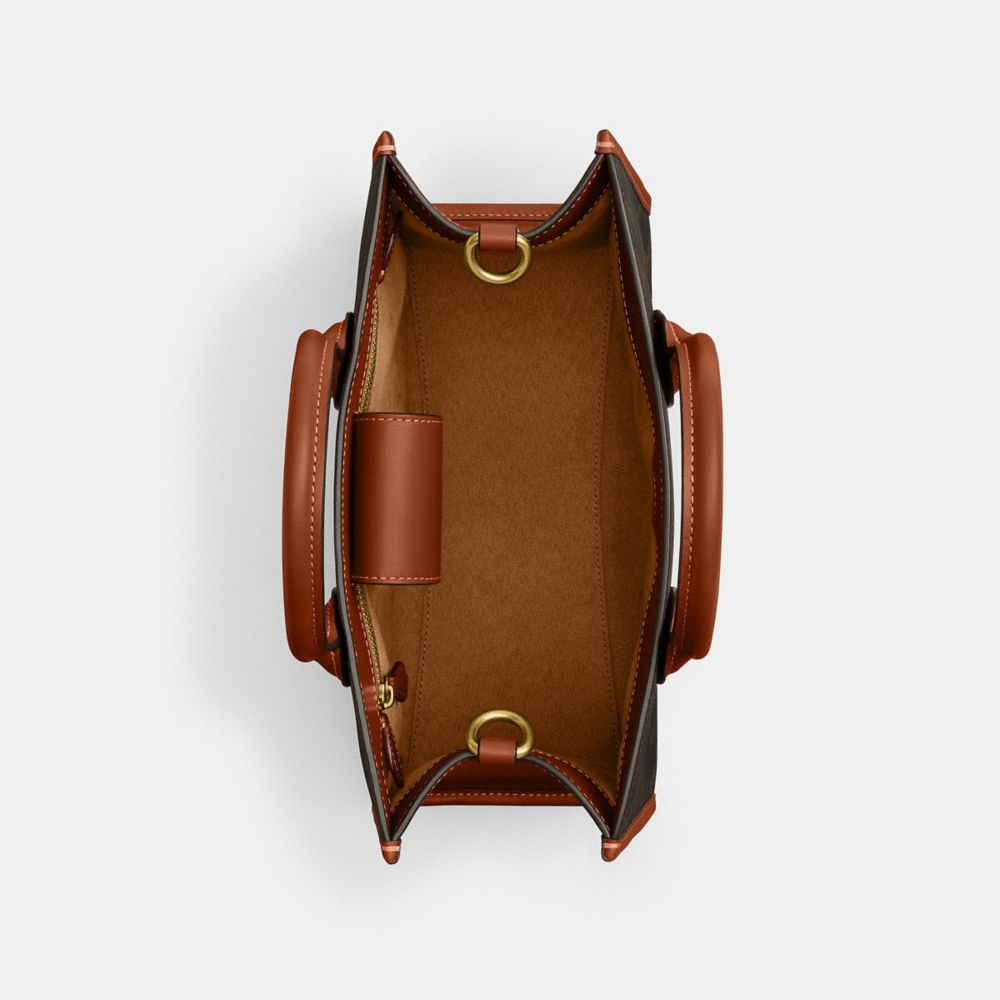 Coach Ace Tote Bag 26 With Horse And Carriage Print Brass/Truffle Burnished Amber | COH865088