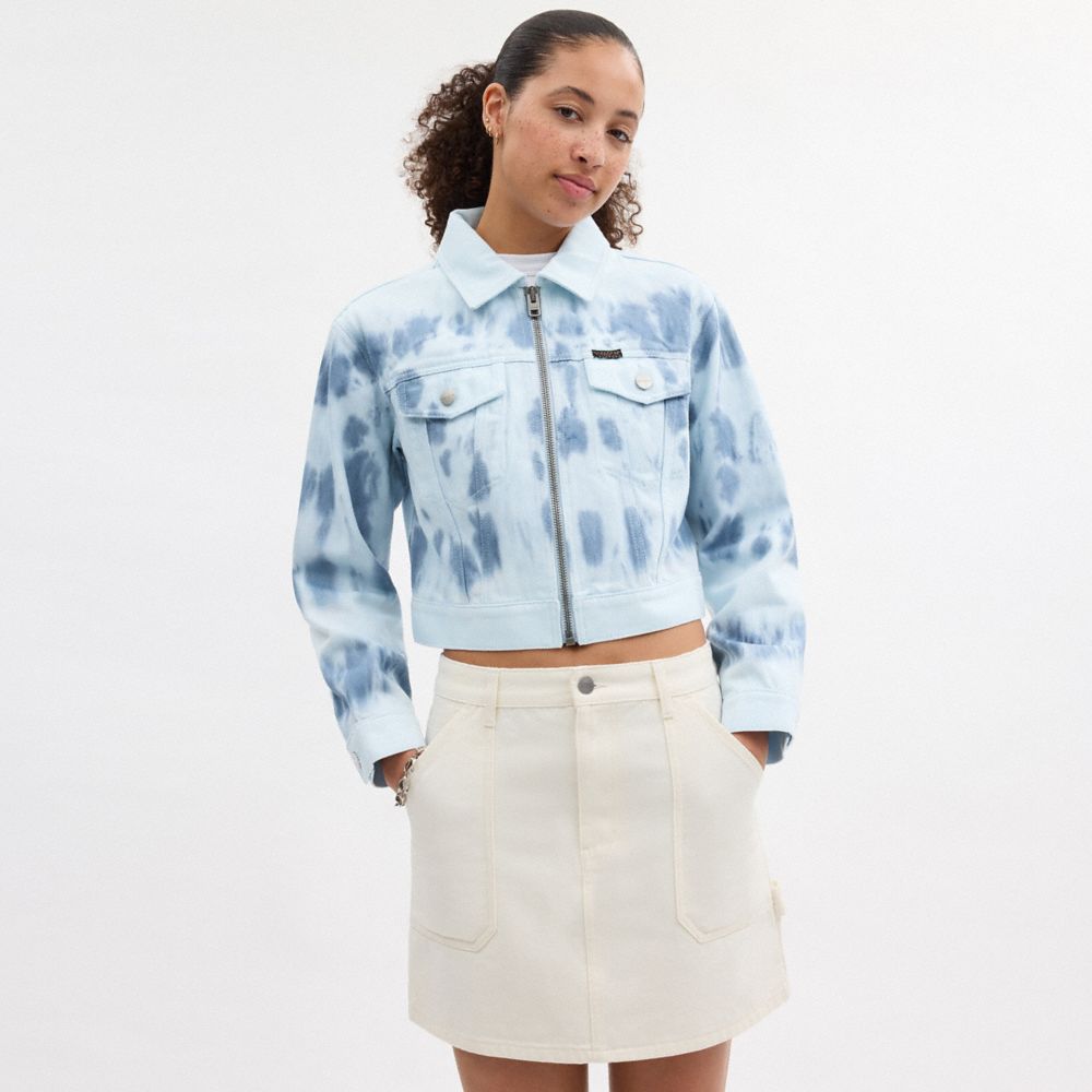Coach Acid Wash Denim Jacket Blue Multi | COH865945