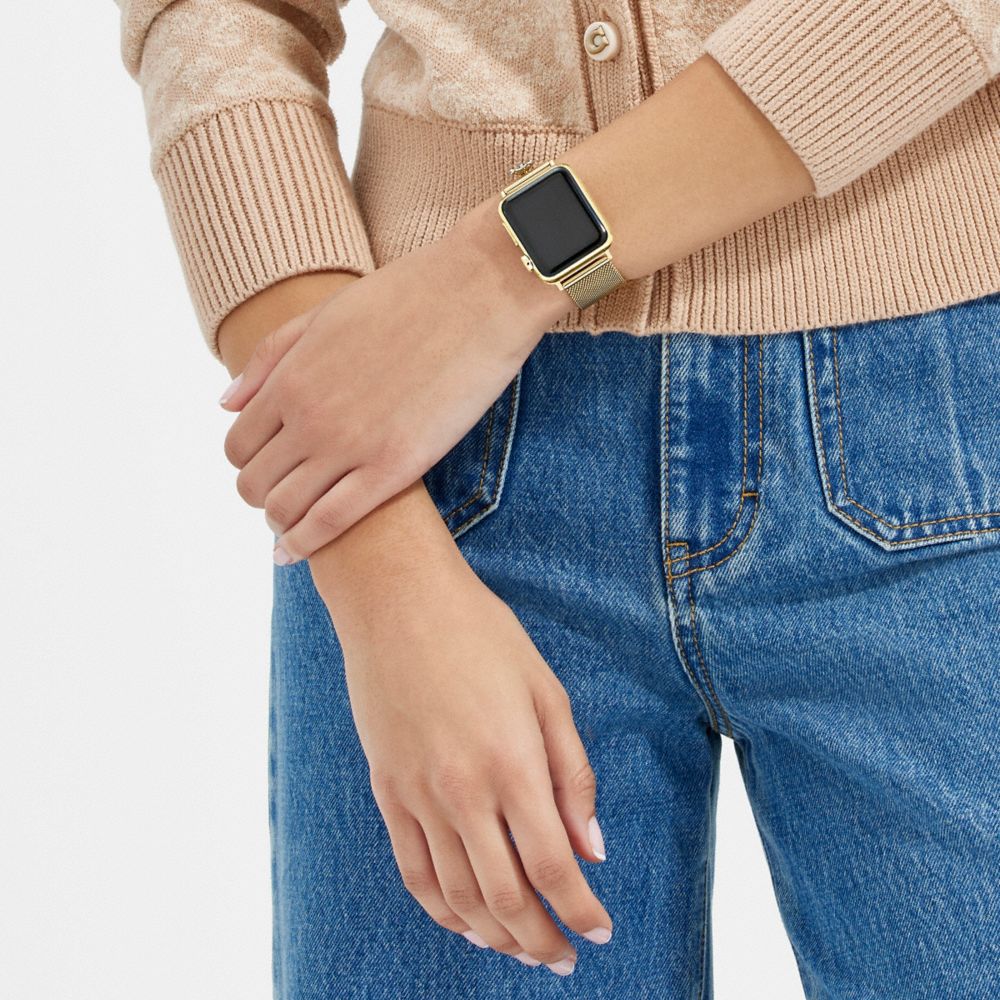 Coach Apple Watch® Strap, 38 Mm, 40 Mm And 41 Mm Gold | COH866961