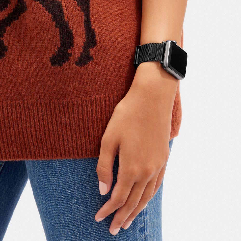 Coach Apple Watch® Strap, 42 Mm And 44 Mm Black | COH866272