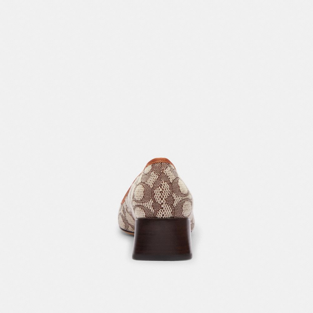 Coach Ava Ballet Pump In Signature Textile Jacquard Cocoa/Burnished Amber | COH865755