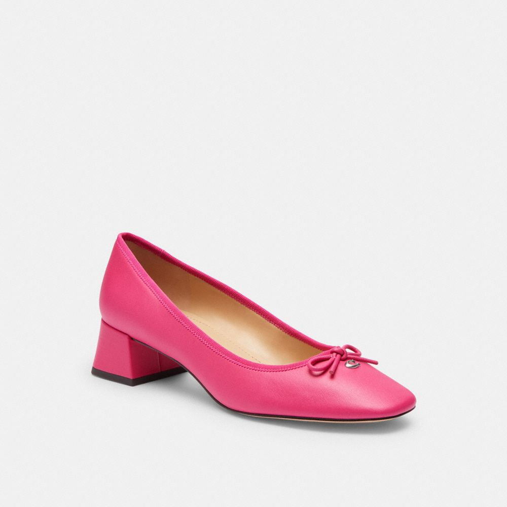 Coach Ava Ballet Pump Leather/Dragon Fruit | COH865730