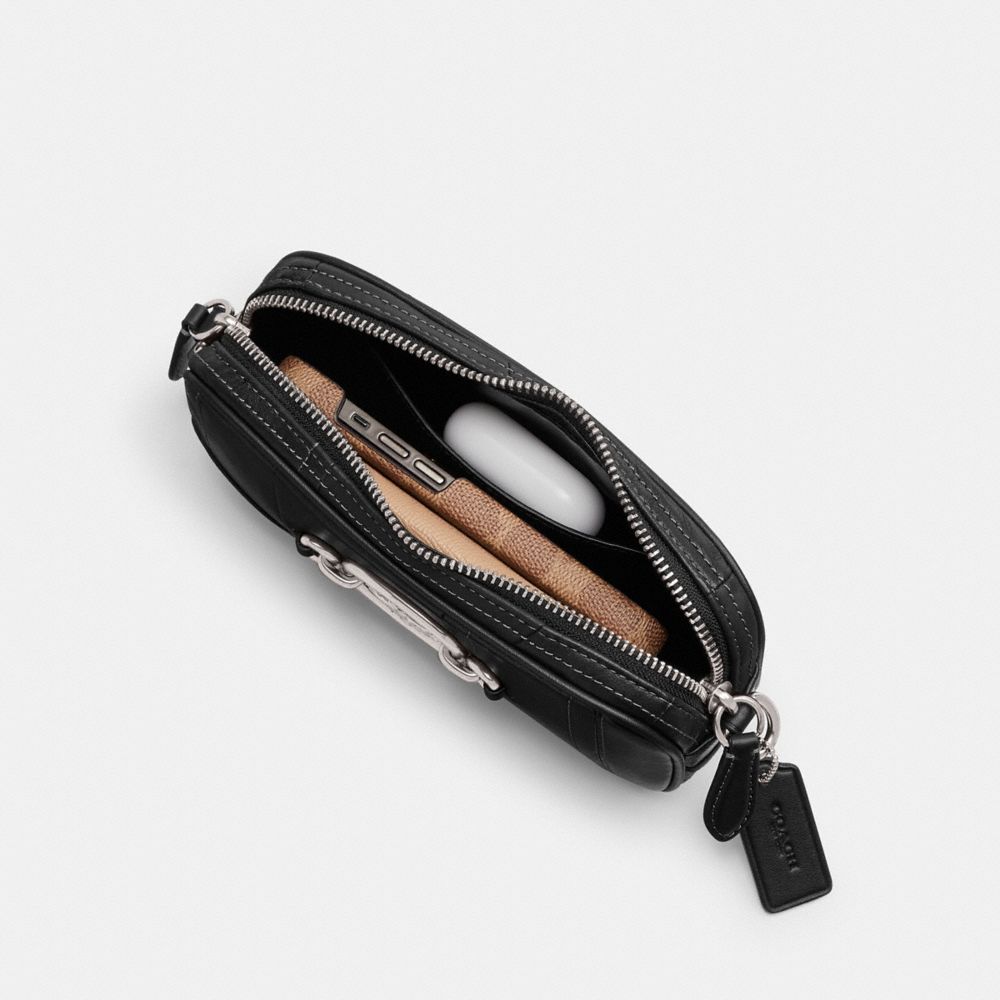 Coach Avery Shoulder Bag In Patchwork Silver/Black | COH865371