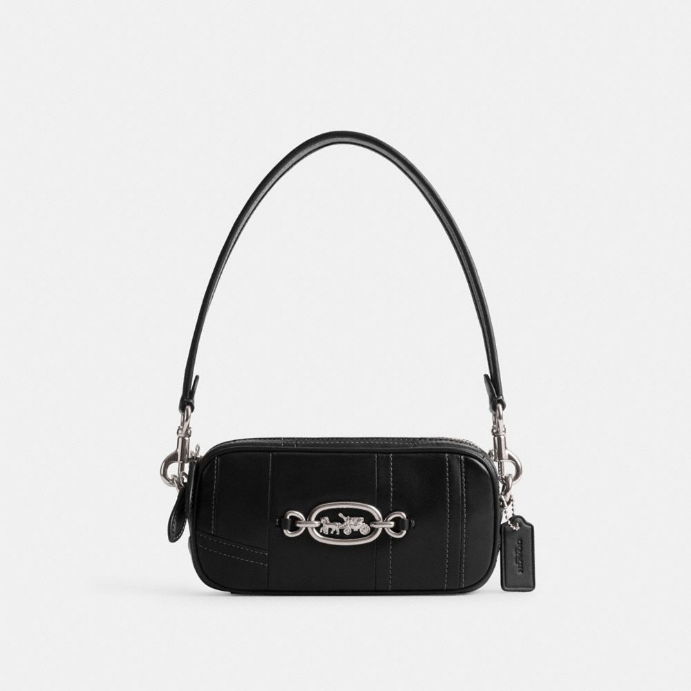 Coach Avery Shoulder Bag In Patchwork Silver/Black | COH865371