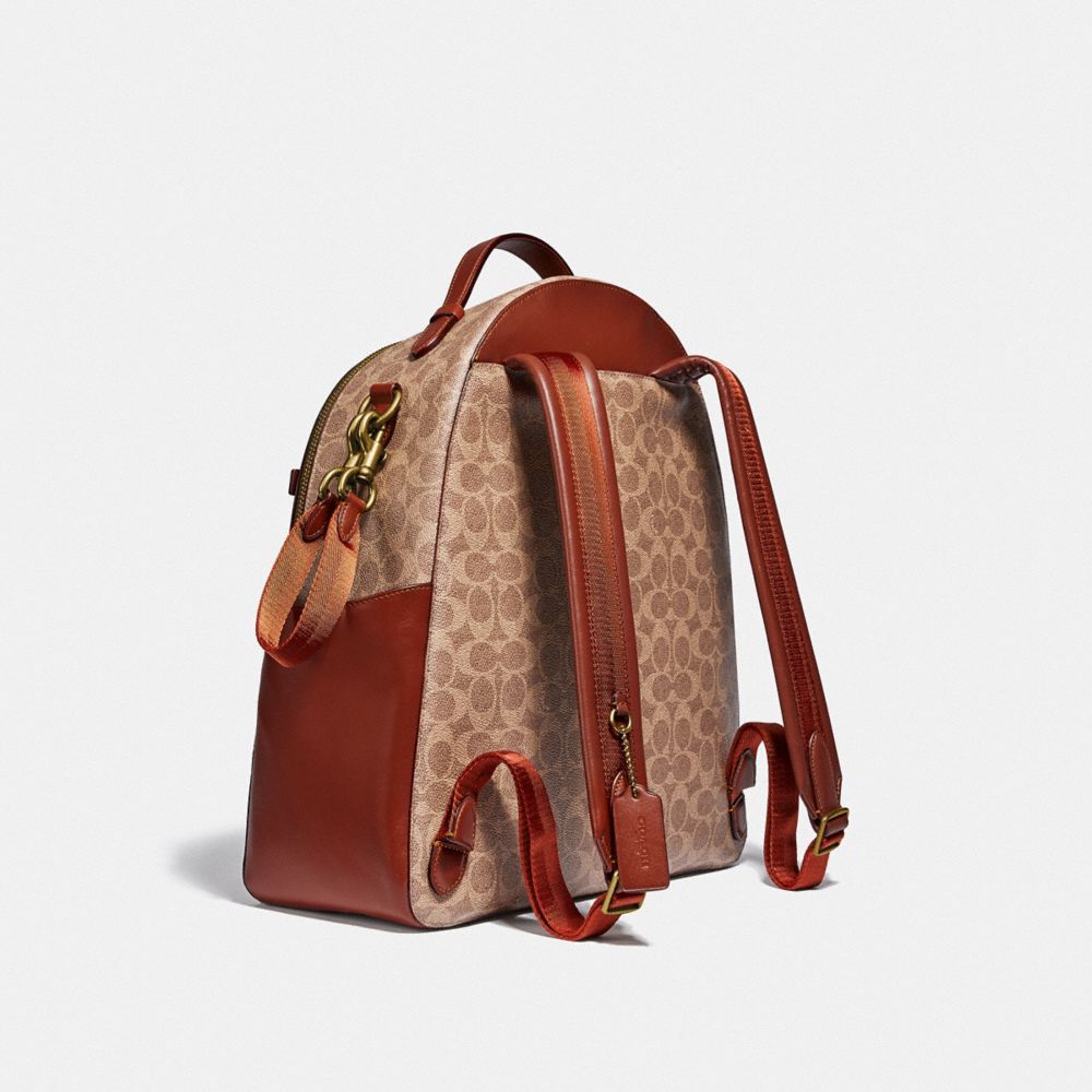 Coach Baby Backpack In Signature Canvas Brass/Tan/Rust | COH865469
