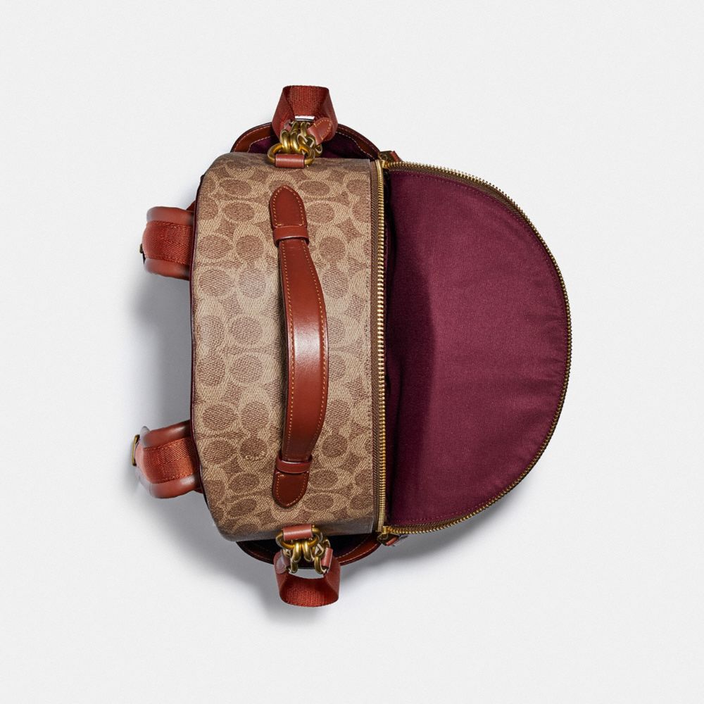 Coach Baby Backpack In Signature Canvas Brass/Tan/Rust | COH865469