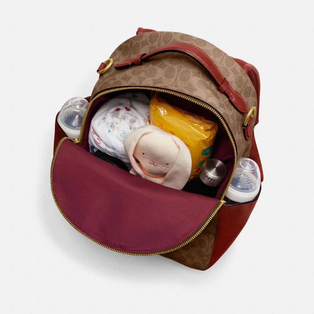 Coach Baby Backpack In Signature Canvas Brass/Tan/Rust | COH865469