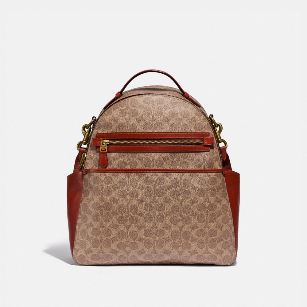 Coach Baby Backpack In Signature Canvas Brass/Tan/Rust | COH865469