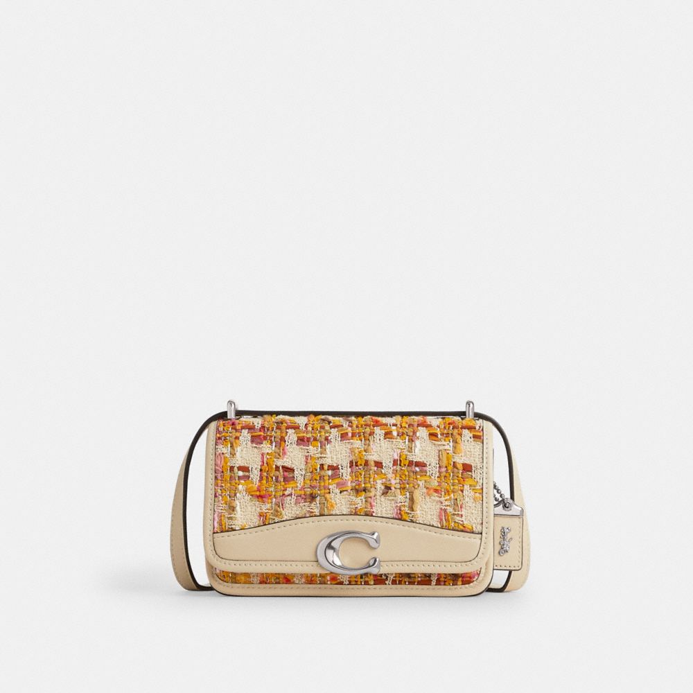 Coach Bandit Crossbody Bag In Tweed Luxe Refined Calf Leather/Silver/Neutral Multi | COH865367