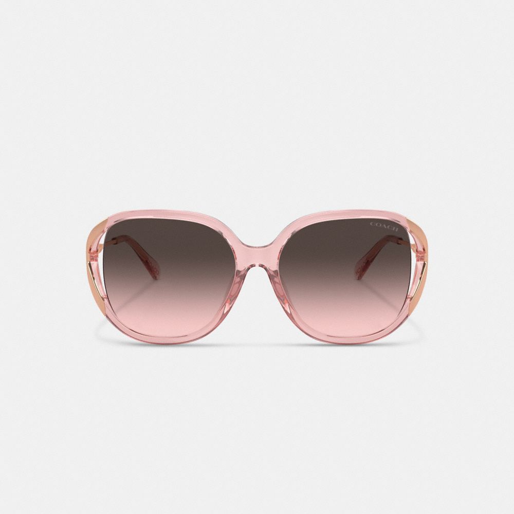 Coach Bandit Oversized Square Sunglasses Pink/Rose Gold | COH866329