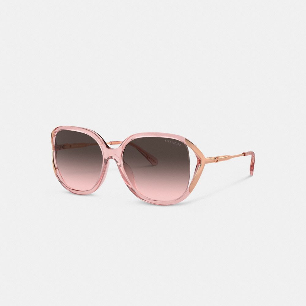 Coach Bandit Oversized Square Sunglasses Pink/Rose Gold | COH866329