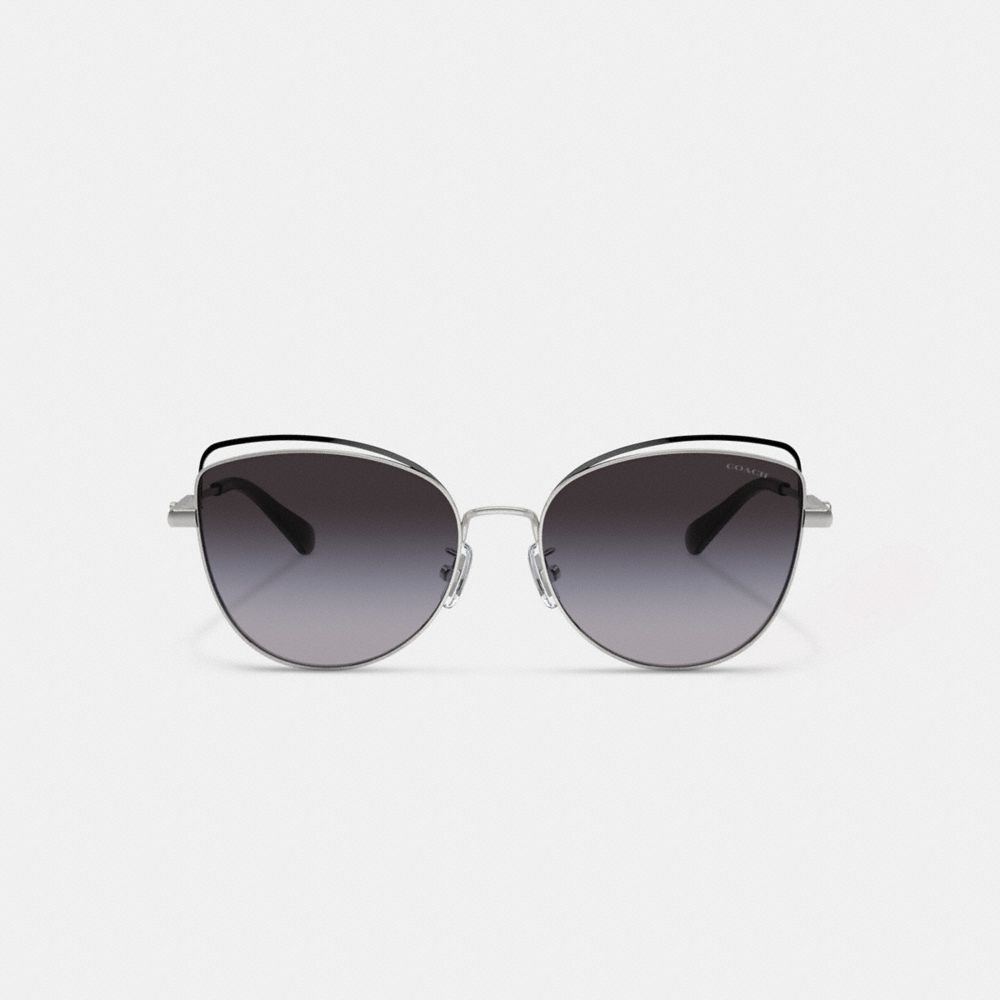 Coach Bandit Wire Oval Sunglasses Grey Gradient | COH866327