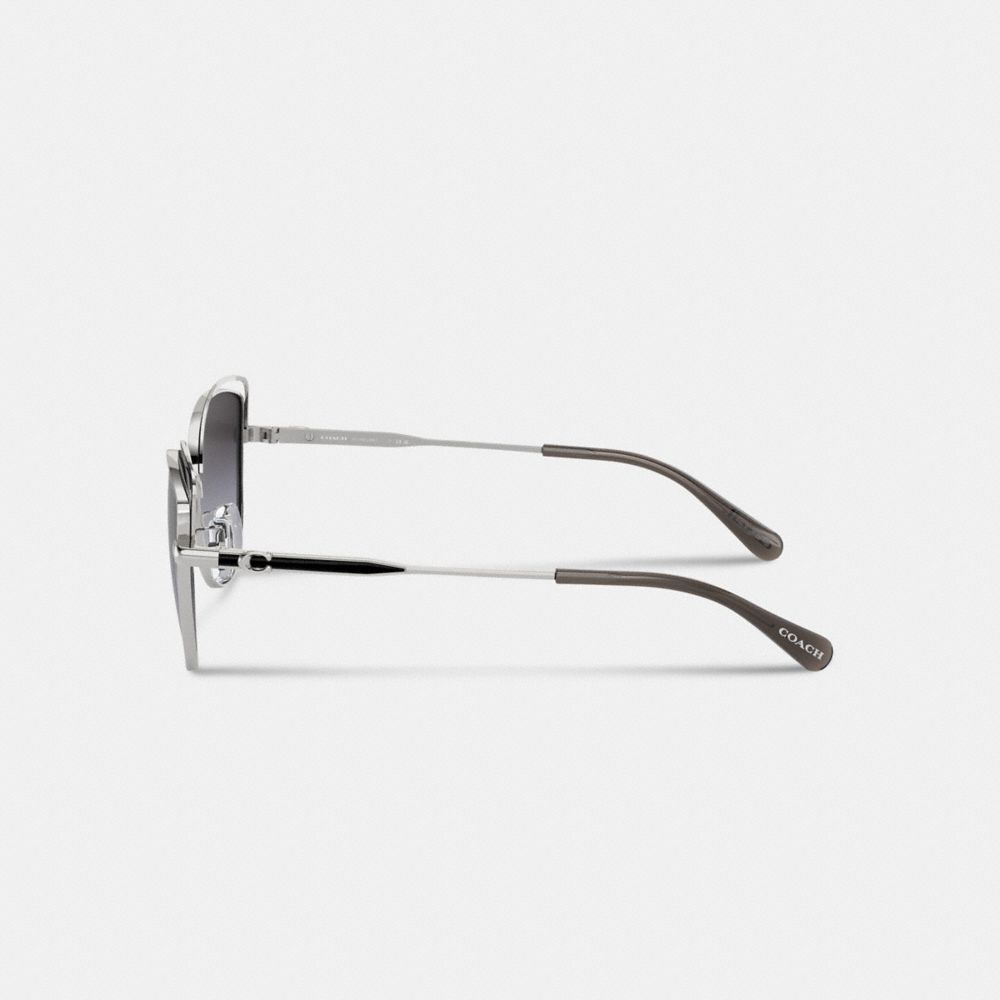 Coach Bandit Wire Oval Sunglasses Grey Gradient | COH866327