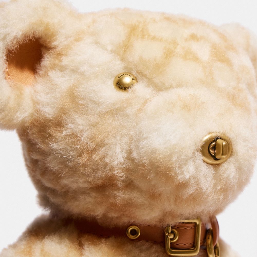 Coach Bear Collectible In Signature Shearling Brass/Beige | COH866432