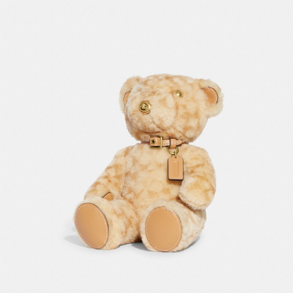 Coach Bear Collectible In Signature Shearling Brass/Beige | COH866432