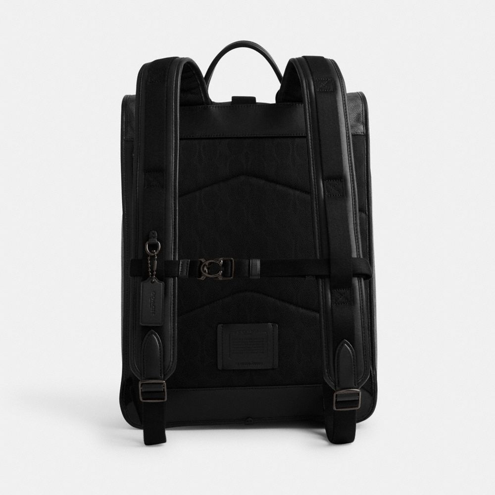Coach Beck Roll Top Backpack In Signature Canvas Charcoal | COH866504
