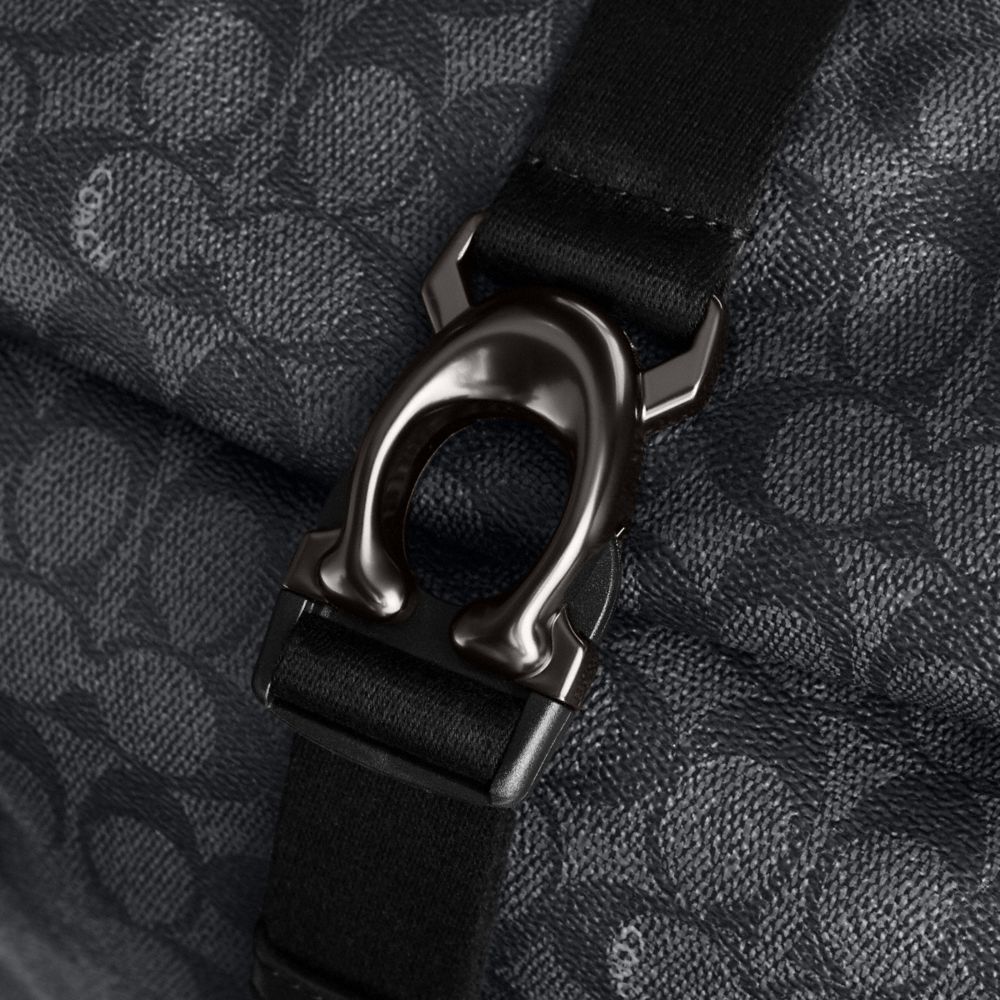 Coach Beck Roll Top Backpack In Signature Canvas Charcoal | COH866504