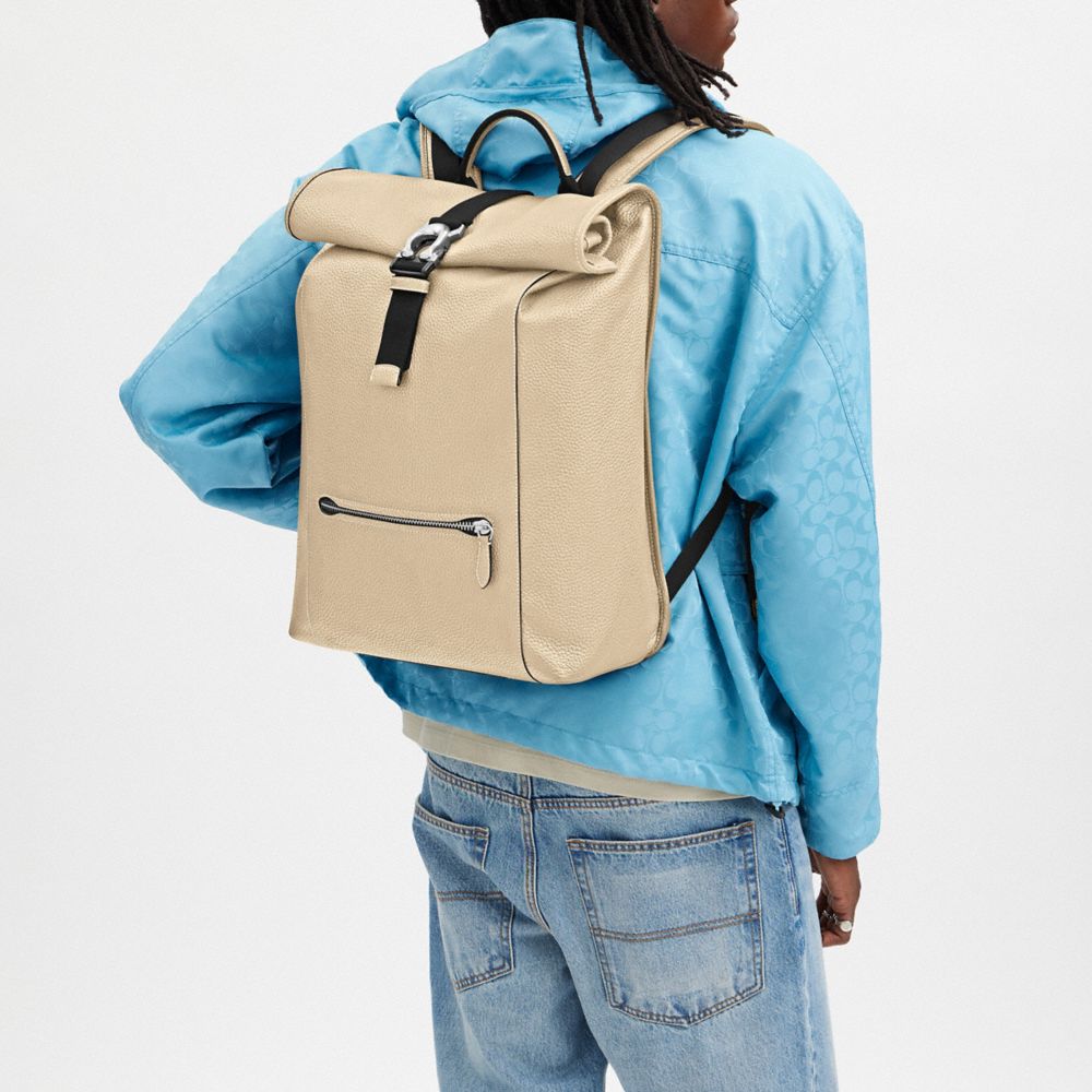 Coach Beck Roll Top Backpack Ivory | COH866505