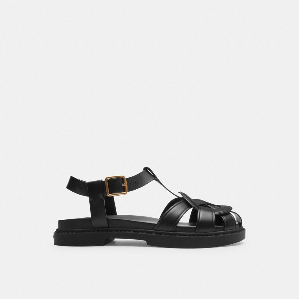 Coach Bella Fisherman Sandal Black | COH865900