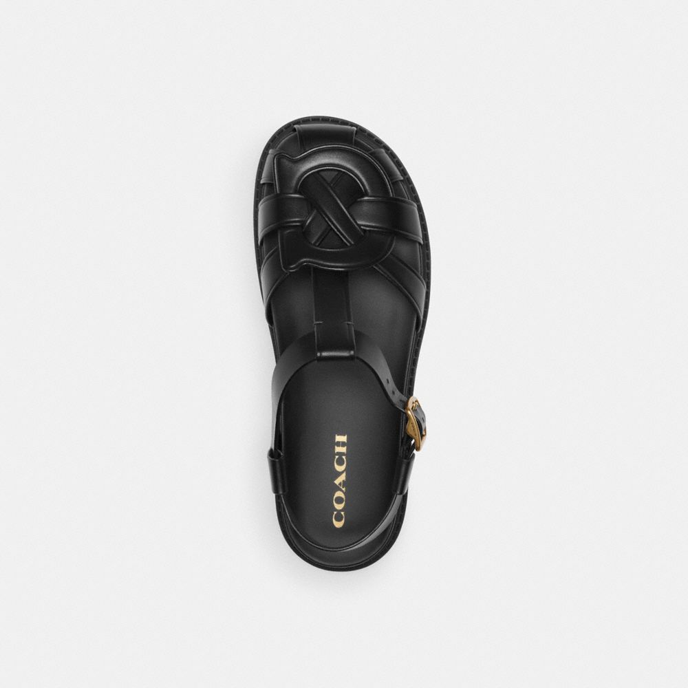 Coach Bella Fisherman Sandal Black | COH865900