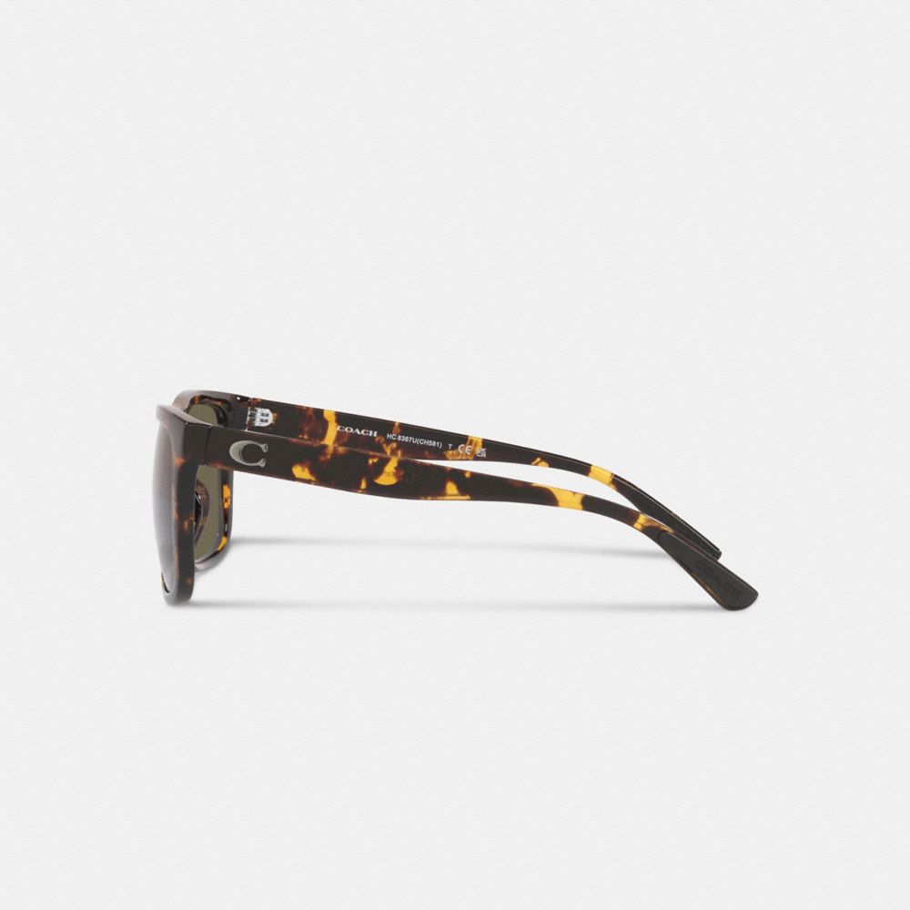 Coach Beveled Signature Flat Top Square Sunglasses Dark Tortoise | COH866339