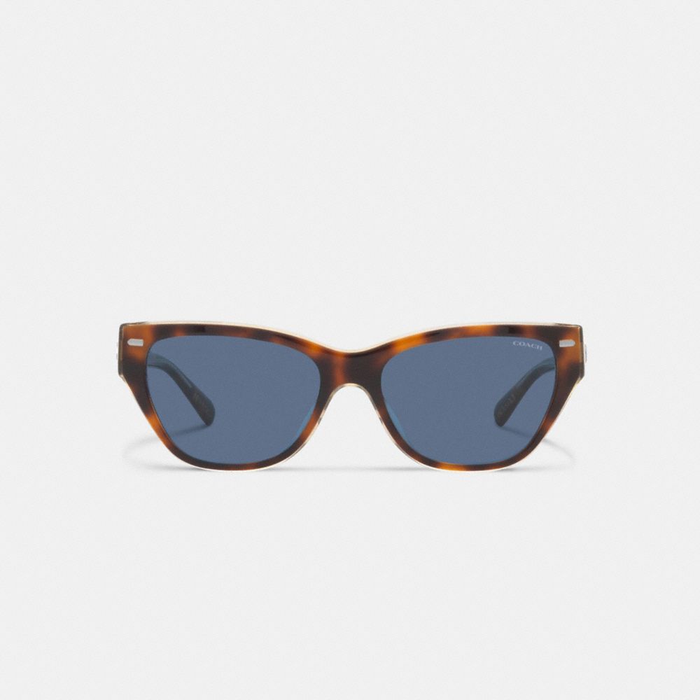 Coach Beveled Signature Square Cat Eye Sunglasses Tortoise/Crystal | COH866372